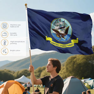 ธงกองทัพเรือสหรัฐอเมริกา ขนาด 3x5 ฟุต พร้อมตราประทับอย่างเป็นทางการ USN ธงสีน้ำเงิน ผลิตจากโพลีเอสเตอร์คุณภาพสูง เหมาะสำหรับเป็นของขวัญเพื่อแสดงความขอบคุณแก่ทหารผ่านศึก - Product Image 5