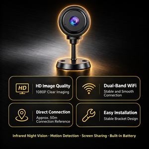 กล้องรักษาความปลอดภัย C8Mini WiFi 1MP, ดูอัลแบนด์ 2.4G&5G, การเชื่อมต่อออฟไลน์แบบฮอตสปอต 50M AP, ระบบมองเห็นกลางคืนด้วยอินฟราเรด, ระบบตรวจจับความเคลื่อนไหว - Product Image 4