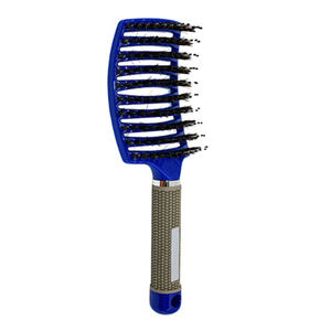 Haarstyling-Werkzeuge LOGO Kunden spezifische Farbe Kunststoff Nylon Massage Haar bürste Curved <span class=keywords><strong>Vent</strong></span> Detanling Haar bürste für schnelleres Föhnen - Product Image 4