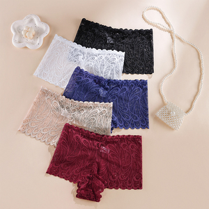 Intimo Femminile Alla Moda in Pizzo di Grandi Dimensioni con Dettagli Traforati Traspiranti, Slip Ultraleggeri Erotici a Vita Bassa - Product Image 2