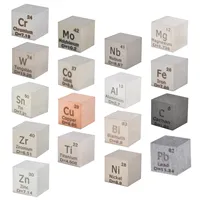Cube de cuivre - Cubes d'éléments métalliques - Ensemble de cubes de densité découpés pour une collection traditionnelle de la table périodique des éléments