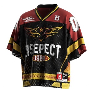 เสื้อฟุตบอลอเมริกันวินเทจ ผลิตจากผ้าถักระบายอากาศพร้อมเทคโนโลยีแห้งเร็ว เหมาะสำหรับสวมใส่ลำลอง - Product Image 1