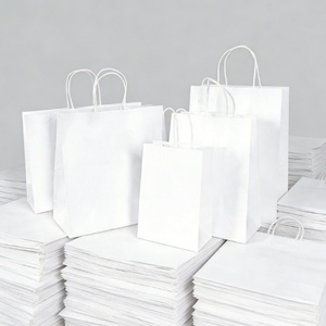 Ready Bulk Eco Friendly <b>Biodegradable</b> Reusable Kraft Paper Take Away Gift <b>Packaging</b> Die Cut Handle Shopping Kraft Paper Bag - Product Image 1