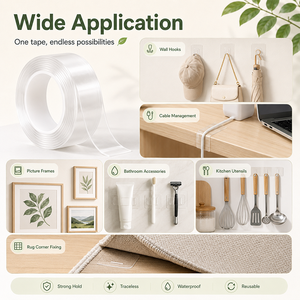 <span class=keywords><strong>Nastro</strong></span> Nano Biadesivo Riutilizzabile <span class=keywords><strong>Impermeabile</strong></span> con Forte Adesione per <span class=keywords><strong>Cucina</strong></span> <span class=keywords><strong>e</strong></span> <span class=keywords><strong>Bagno</strong></span> - Product Image 6
