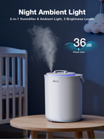 Humidificateur à brume chaude 4,2 L à remplissage par le haut avec veilleuse LED et technologie de brume pure pour la maison, le bureau et la chambre