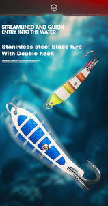 Señuelo de <span class=keywords><strong>pesca</strong></span> de acero inoxidable con láser, tipo cuchara, duro, de hundimiento, para trolling de atún, con anzuelo simple, para <span class=keywords><strong>pesca</strong></span> variada, de fábrica - Product Image 2