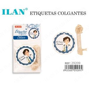 Etichette Pendenti Ilan per Prima Comunione, Design per Ragazzi con Cordoncino 29209 - Product Image 3