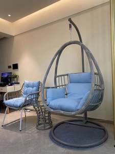 Chaise suspendue <span class=keywords><strong>en</strong></span> <span class=keywords><strong>osier</strong></span> PE <span class=keywords><strong>en</strong></span> acier tissé <span class=keywords><strong>en</strong></span> forme de larme extérieure de haute qualité - Product Image 5