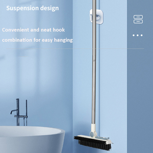 Brosse à <span class=keywords><strong>carrelage</strong></span> 3-en-1 en nylon rigide et PP, écologique, à long manche, pour coins difficiles, nettoyage efficace des sols et salles de bain - Product Image 4