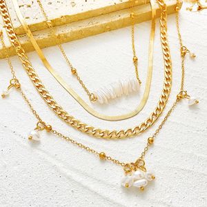 Collier superposé bohème fait main tendance plaqué or 18 carats <span class=keywords><strong>avec</strong></span> perle d'eau douce pour femme, idéal pour le quotidien et les vacances à la plage - Product Image 6