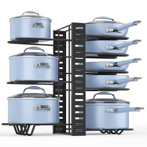 Kitchen Storage 3 DIY 8 Tiers Adjustable Pots Lid Pans Cabinet Other Accessories Metal Rack Holders Organizer Kitchen Storage
