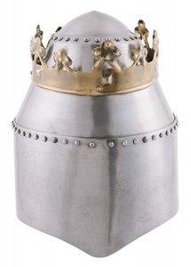 Casque royal personnalisé avec couronne, en acier, fait main, style médiéval, armure avec doublure en cuir, coiffe décorative - Product Image 2