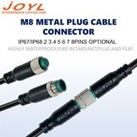 Connecteur de câble étanche moulé sous pression JOYL M9 6 broches IP67/IP68 5A 60V, adapté à l'automatisation industrielle et aux équipements médicaux