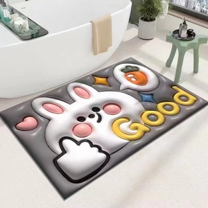 Modern Super Absorbent Anti-Slip 3D Inflated Bath Mat <b>Waterproof</b> Door Bath <b>Foam</b> Shower Carpet for Home Use - Product Image 4
