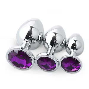 Wholesale wearable metal stainless steel permanent thrusting male sex toy set jewelry anal butt plug