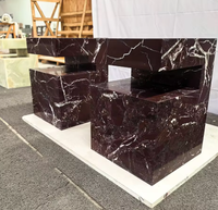 Table d'appoint en marbre Rosa Levanto de luxe, piédestal en marbre Viola, table basse élégante, meubles en marbre naturel pour la maison
