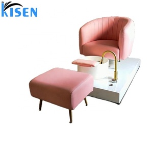 Kisen Beauty Salon de manucure moderne, spa pour les pieds, canapé rose et blanc, fauteuil de massage, chaises de pédicure de luxe pour le nouveau design 2025 - Product Image 3