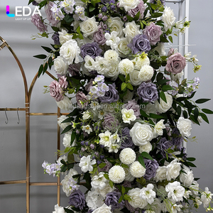 LEDA Indoor Parties Event Decor Supplies Handmade Silk <b>Artificial</b> <b>Flower</b> Backdrop Light Purple Horn Rose Arch for Wedding - Product Image 4