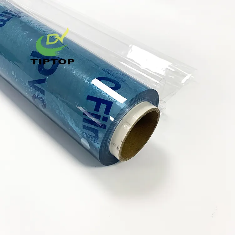 Tiptop 0.1mm-1mm plastique non toxique transparent super transparent rouleau de pvc souple pour nappe