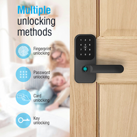 Cerradura Eléctrica Digital Te'an con Huella Dactilar, Contraseña y Tarjeta, Manija de Palanca, Cerradura Inteligente para Puerta de Aluminio, Entrada sin Llave, Seguridad Moderna