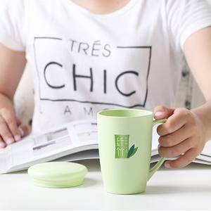 Vente en gros de tasses à eau en fibre de bambou écologiques, modèle <span class=keywords><strong>Metka</strong></span> 7103, forme carrée moderne, avec couvercle, logo personnalisé, mug pour le petit-déjeuner, pour les fêtes - Product Image 4