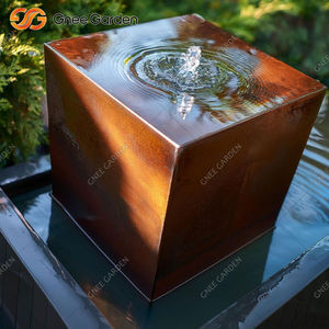 Cube Design moderne en acier corten grande table de fontaine extérieure cascade pour jardin caractéristiques de l'eau protection de la cour en automne saison - Product Image 5