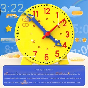 Modèle d'horloge, aide à l'apprentissage de la reconnaissance du temps pour les élèves de la première et deuxième année du <span class=keywords><strong>primaire</strong></span>, affichage 24h/12h, trois aiguilles interconnectées - Product Image 2