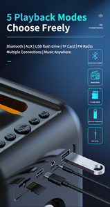 Loa Tiệc <span class=keywords><strong>Bluetooth</strong></span> Có Đèn Nhấp Nháy RGB Loa Siêu Trầm Mạnh Mẽ Máy Hát Karaoke Có Micro Quà Tặng Cho Gia Đình Trẻ Em - Product Image 6