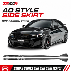 Kit carrosserie de haute qualité en fibre de carbone de style AO, jupe latérale, mise à niveau pour BMW Série 3 G20 G28 330i M340i AD, pare-chocs de voiture, kit carrosserie - Product Image 1