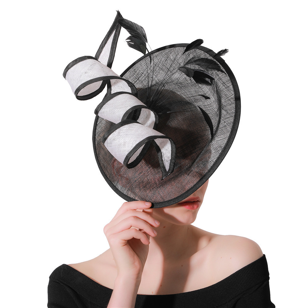 Feather Fascinator Hats with Veil for Kentucky Derby Party display picture 2