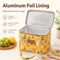 Sac à lunch isotherme portable grande capacité, sac isotherme avec doublure en aluminium, poche latérale pour le travail, les pique-niques et les voyages