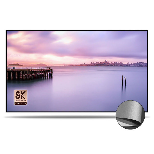 VisualMr Grey Crystal ALR Projector Screen 250inch Max Ambient Light Rejecting Fixed Frame 4K HD Wall-mounted 16:9 Normal