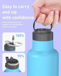 Stainless Steel Double Wall Vacuum Insulated Baby Sport <b>Bottle</b> Lid Handle Reusable Thermos Flask for Baby 12-24 Hours Thermal - Product Image 2
