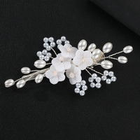 SLBRIDAL Barrettes à cheveux de mariée faites à la main avec fleurs en strass et cristaux, accessoires de coiffure pour femmes et filles