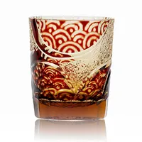 Kính Màu Hổ Phách Cắt Tay Phong Cách Nhật Bản Bán Chạy Cốc Uống Whisky Cũ 8OZ