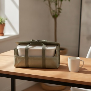 Sac à lunch isotherme Tyvek à deux niveaux, doublure TPU, imperméable, logo personnalisé, cadeau de bureau - Product Image 3