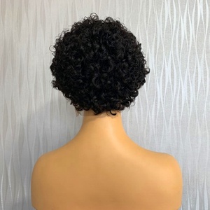 PIXIE cắt ngắn đầy đủ ren tóc giả tóc con người xoăn PIXIE Bob Tóc Giả PIXIE cắt tóc con người ren phía trước tóc giả - Product Image 6