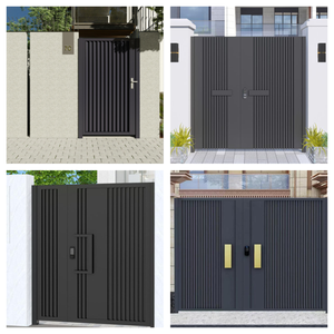 Puerta de Villa de Aluminio Grabada con Láser de Lujo, Puerta de Entrada Decorativa Vertical con Forma Especial Personalizada y Tallada con Láser - Product Image 4