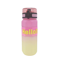 Bouteille d'eau dégradée de 750 ml, design innovant, sans BPA, en plastique de qualité alimentaire avec couvercle à paille pour le sport quotidien en extérieur