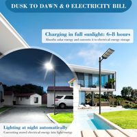 Lampes solaires d'extérieur étanches IP65, lampadaires solaires à LED pour jardin avec télécommande à détection de mouvement PIR