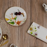 Hôtel de luxe Style chinois fleurs plantes personnalisé propre assiette en céramique vaisselle porcelaine osseuse ensemble de vaisselle