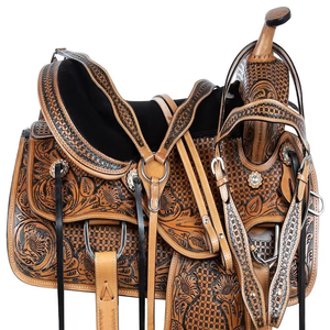 Juego de Sillas de Montar para Caballo de Cuero Genuino de Primera Calidad para Equitación Western y Inglesa con Accesorios Elegantes - Product Image 2