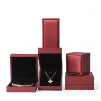 Grande boîte à bijoux blanche, emballage vintage pour bagues, coffret de rangement personnalisé en cuir PU pour bijoux