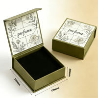 Boîte cadeau rigide de luxe à couvercle rabattable avec imprimé floral et insert en mousse pour l'emballage de flacons de parfum