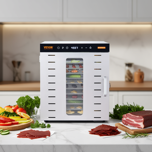 Deshidratador de alimentos eléctrico Vevor de 10 bandejas con temporizador digital de acero inoxidable para carne seca y golosinas para perros - Product Image 2