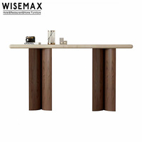 Meuble WISEMAX, table console moderne de luxe pour la maison, l'hôtel, le bureau, avec structure en bois massif et plateau en travertin, pour villa, salon, entrée