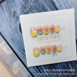 41 faux ongles à presser détachables, faits main, avec motifs de dessins animés, style étoile française mignonne, photos réelles - Product Image 3