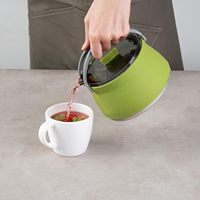 Bouilloire de voyage pliable 1L avec couvercle Bouilloire portable Chauffe-eau en silicone Pot pour camping Cuisinière à gaz