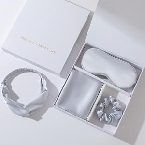 بيع بالجملة تاج الزفاف مخصص ، مجموعة هدية حرير ملبري علبة وسادة سكرونشيز و - Product Image 2