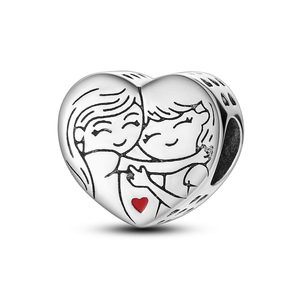 Ciondolo a Cuore <span class=keywords><strong>in</strong></span> Argento 925 con Zirconi e Placcatura <span class=keywords><strong>in</strong></span> Argento/<span class=keywords><strong>Oro</strong></span> Rosa/<span class=keywords><strong>Oro</strong></span> per Bracciali/Collane Unisex Fai-da-Te - Product Image 3